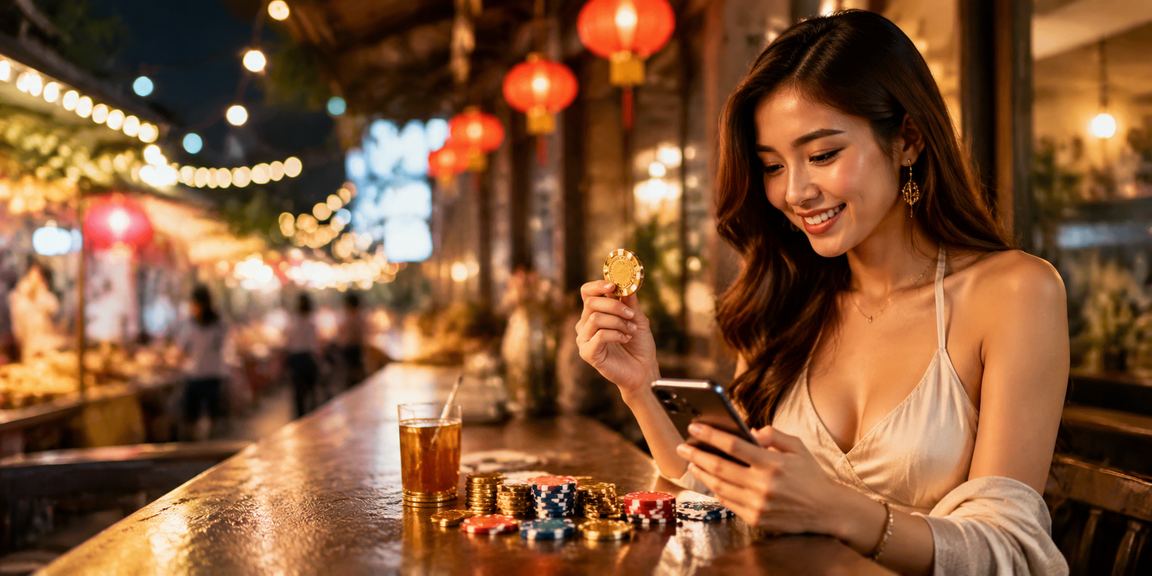 Permainan poker kasino Ipoh dalam suasana malam Malaysia yang moden dan bersemangat