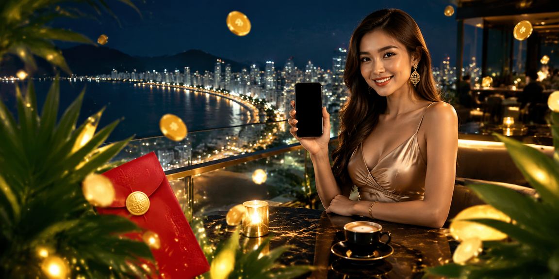 Sampul merah bonus Tahun Baru Cina Pulau Pinang dalam suasana promosi kasino Malaysia yang meriah